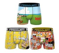 FREEGUN Boxer Garçon Microfibre Asterix (8-10 Ans, Pack de 3 Asterix AST4)