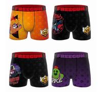 FREEGUN Boxer Garçon Microfibre Brawl Stars (6-8 Ans, Pack de 4 BS1)