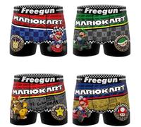 FREEGUN Boxer Garçon Microfibre Mario Kart (14-16 Ans, Pack de 4 SMK8)