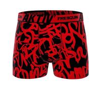 FREEGUN Boxer Homme AKTIV Sport en Coton (L, Graffiti Rouge)