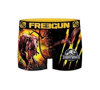 FREEGUN Boxer Homme Anti-Transpirant, Calecon Homme, Jurassic World, Stretch et Durable, Noir, Jaune, Orange, Marron, Taille S