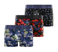 FREEGUN Boxer Homme, Caleçon Homme Fleurs, Doux & Respirant (Lot de 3), Rouge Taille XL