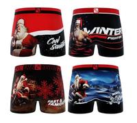 FREEGUN Boxer Homme Collection de Noël (XXL, Pack de 4 A88)