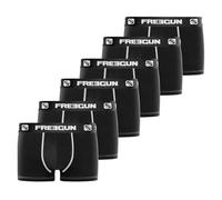 FREEGUN Boxer Homme Confortable, Calecon Homme, Liberté de Mouvement, Maille Aérée (Lot de 6), Noir Taille L