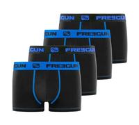 FREEGUN Boxer Homme Coton, Calecon Homme, Anti-Irritation, Doux (Lot de 4), Noir, Bleu, Taille M