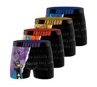 Freegun Boxer Homme Dragon Ball Super, Caleçon Homme, Ultra-Doux & Stretch (Lot de 4), Taille L - Noir/Violet/Orange/Bleu/Or