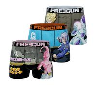 FREEGUN Boxer Homme Dragon Ball Z, Caleçon Homme Goku, Trunks et Buu (Lot de 3), Gris Taille M