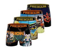 FREEGUN Boxer Homme Dragon Ball Z, Caleçon Homme Goku, Vegeta et Picolo (Lot de 4) M