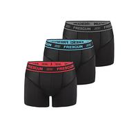 FREEGUN Boxer Homme Durable, Calecon Homme, AKTIV, Agréable et sans Déformation (Lot de 3), Noir, Bleu, Gris, Rouge, Taille 2XL