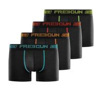 FREEGUN Boxer Homme Durable, Calecon Homme, AKTIV, Doux et Léger (Lot de 4), Noir Taille XXL