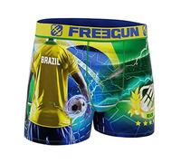 FREEGUN Boxer Homme en Microfibre Football Pays (L, Brazil)