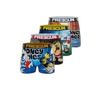 FREEGUN Boxer Homme Looney Tunes, Caleçon Homme Bugs Bunny, Daffy Duck, Taz et Titi (Lot de 4), Bleu Taille S