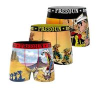 FREEGUN Boxer Homme Lucky Luke, Caleçon Homme, Confortable & Ultra-Doux (Lot de 3), Jaune Taille M