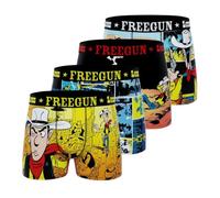 FREEGUN Boxer Homme Lucky Luke, Caleçon Homme Stretch, Confortable et Ultra-Doux (Lot de 4), Jaune Taille XXL
