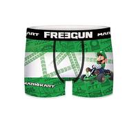 FREEGUN Boxer Homme Mario Kart, Calecon Homme Luigi, Stretch & Ajustement Parfait, Vert, Blanc, Taille L