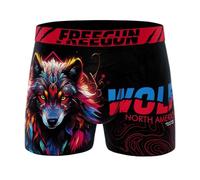 FREEGUN Boxer Homme Microfibre Animaux Loup (M, A90)