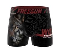 FREEGUN Boxer Homme Microfibre Animaux Loup (M, B04)