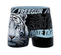FREEGUN Boxer Homme Microfibre Animaux Tigre (M, White Tiger B04)