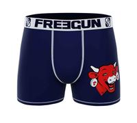FREEGUN Boxer Homme Microfibre La Vache Qui rit (XL, Mini Bleu Marine)