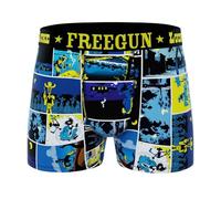 FREEGUN Boxer Homme Microfibre Lucky Luke, Impression HD Bande dessinée, Doublure Coton, Confort Respirant