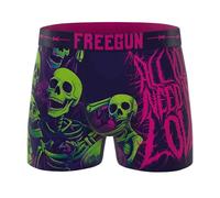 FREEGUN Boxer Homme Microfibre Skull Tête de Mort