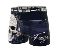 FREEGUN Boxer Homme Microfibre Skull Tête de Mort