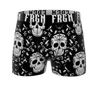 FREEGUN Boxer Homme Microfibre Skull Tête de Mort