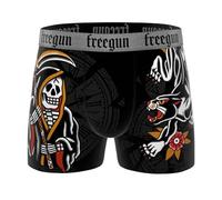 FREEGUN Boxer Homme Microfibre Skull Tête de Mort (L, Dead 98)