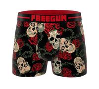 FREEGUN Boxer Homme Microfibre Skull Tête de Mort (L, Skull Roses 98)