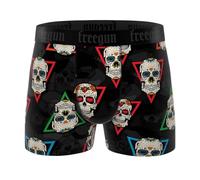 FREEGUN Boxer Homme Microfibre Skull Tête de Mort (M, Muerte 98)