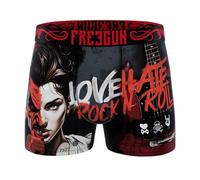 FREEGUN Boxer Homme Microfibre Skull Tête de Mort (S, Love Hate Rock)