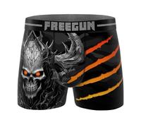 FREEGUN Boxer Homme Microfibre Skull Tête de Mort (S, Skull 98)