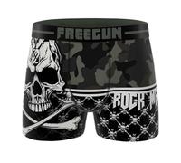 FREEGUN Boxer Homme Microfibre Skull Tête de Mort (XL, Rock Me 98)