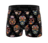 FREEGUN Boxer Homme Microfibre Tête de Mort