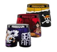 FREEGUN Boxer Homme One Piece, Caleçon Homme Luffy, Original et Authentique (Lot de 3) M