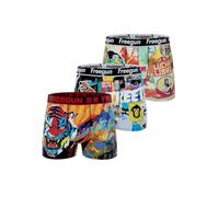 FREEGUN Boxer Homme Street Art, Caleçon Homme Respirant et Ultra-Doux (Lot de 3), Orange Taille XL