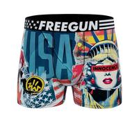 FREEGUN Boxer Homme Street Art (FR/ES, Alpha/Lettres, TG, Taille Normale, Taille Normale, Statue USA Innocence)