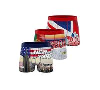 FREEGUN Boxer Homme Travel, Caleçon Homme Respirant et Ultra-Doux (Lot de 3), Rouge Taille XL