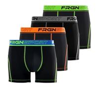 FREEGUN Caleçon Boxer Homme Sport, Lot de 4, Noir A3 (M)