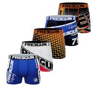FREEGUN Boxer Homme Racing, Caleçon Confortable, Stretch & Ultra-Doux (Lot de 5), Bleu Taille S