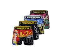 FREEGUN Caleçon Homme Luffy, Roronoa Zoro, Boxer Homme One Piece, Original Anime (Lot de 4) XL