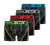 FREEGUN Caleçon Homme Respirant, Boxer Homme, AKTIV, Stretch et Infroissable (Lot de 4), Noir Taille S