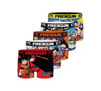 FREEGUN Caleçon Homme Sangoku, Shenron, Boxer Homme, Dragon Ball, Maille Aérée et Durable (Lot de 5), Rouge, Jaune, Orange, Violet, Taille S