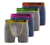 FREEGUN Caleçon Homme Sport, Boxer Homme, Stretch et Ultra-Doux (Lot de 4), Gris Taille S