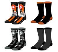 FREEGUN Chaussette Homme Fast and Furious, Chaussettes Homme Fantaisie (Lot de 4), Orange Taille 39/42