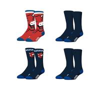 FREEGUN Chaussette Homme La Vache Qui Rit, Chaussettes Homme Coton, Douces et Confortables (Lot de 4), Rouge, Bleu, Blanc, Taille 39/42