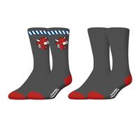 FREEGUN Chaussette Homme La Vache Qui Rit, Chaussettes Homme Hautes, Original et Authentique (Lot de 2), Gris Taille 43/46