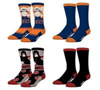 FREEGUN Chaussette Homme Naruto Shippuden, Chaussettes Homme Naruto, Itachi Uchiwa (Lot de 4), Bleu Taille 43/46