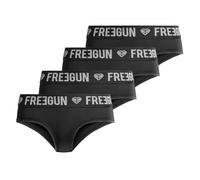 FREEGUN Culotte Femme Sport, Lot de 4, Noir 40U (M)
