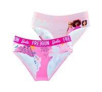 FREEGUN Culotte Fille Barbie, Culottes et Slips Enfant, Confortable et Doux (Lot de 2) 6 Ans/8 Ans